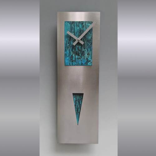 Click to view detail for LL-009A Clock, Steel Turquoise $229